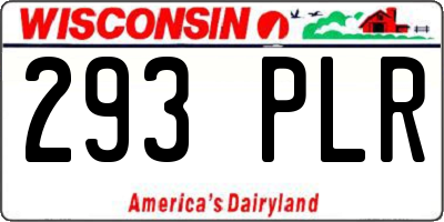 WI license plate 293PLR