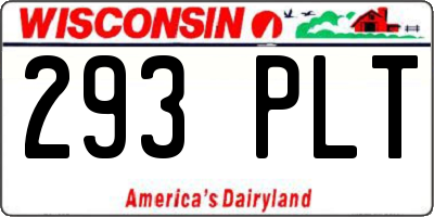 WI license plate 293PLT