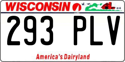 WI license plate 293PLV