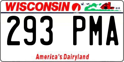 WI license plate 293PMA