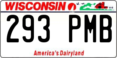 WI license plate 293PMB