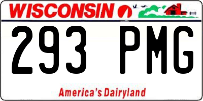 WI license plate 293PMG