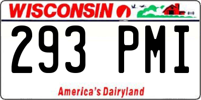 WI license plate 293PMI