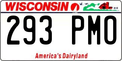 WI license plate 293PMO