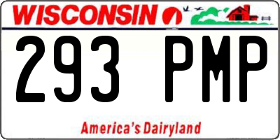 WI license plate 293PMP