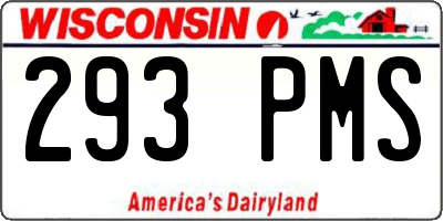 WI license plate 293PMS