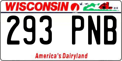 WI license plate 293PNB