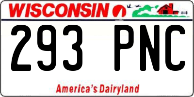 WI license plate 293PNC