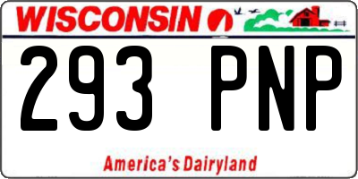 WI license plate 293PNP