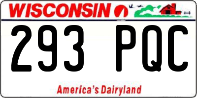 WI license plate 293PQC