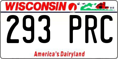WI license plate 293PRC