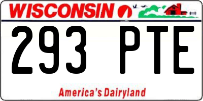 WI license plate 293PTE