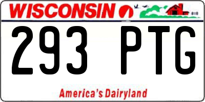 WI license plate 293PTG