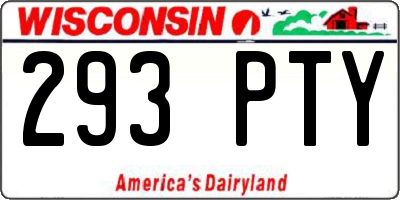 WI license plate 293PTY