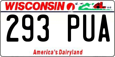 WI license plate 293PUA