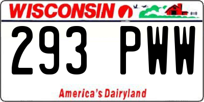 WI license plate 293PWW