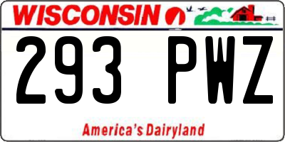 WI license plate 293PWZ