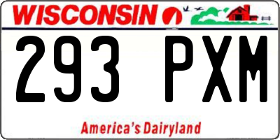 WI license plate 293PXM