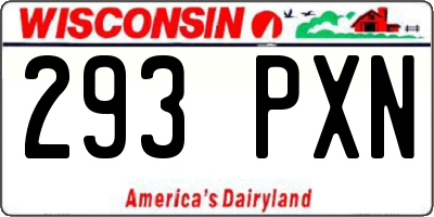 WI license plate 293PXN