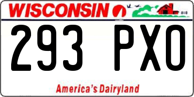 WI license plate 293PXO