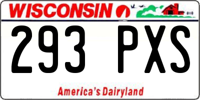 WI license plate 293PXS