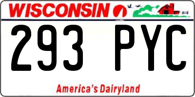 WI license plate 293PYC
