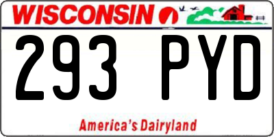 WI license plate 293PYD