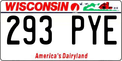 WI license plate 293PYE
