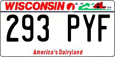 WI license plate 293PYF