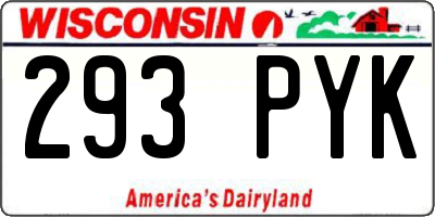 WI license plate 293PYK