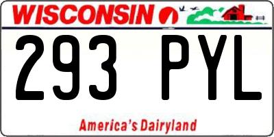 WI license plate 293PYL