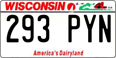 WI license plate 293PYN
