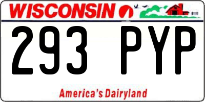 WI license plate 293PYP