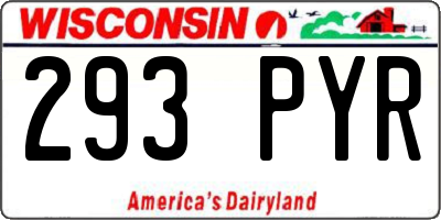 WI license plate 293PYR