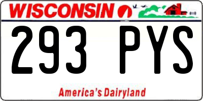 WI license plate 293PYS