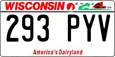 WI license plate 293PYV