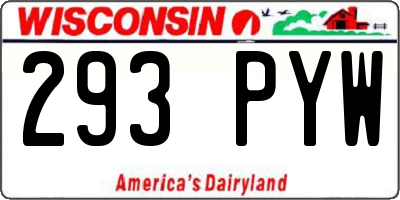 WI license plate 293PYW