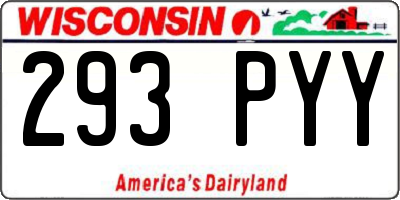 WI license plate 293PYY