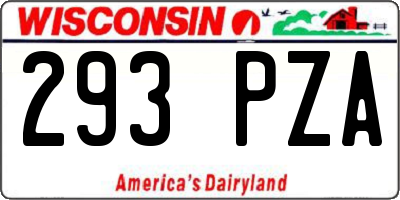 WI license plate 293PZA