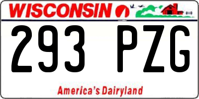 WI license plate 293PZG