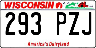 WI license plate 293PZJ