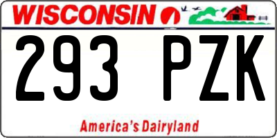WI license plate 293PZK