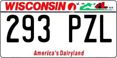 WI license plate 293PZL
