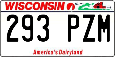 WI license plate 293PZM