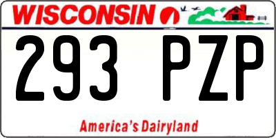 WI license plate 293PZP