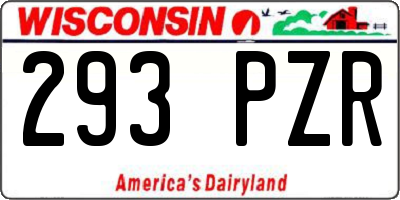 WI license plate 293PZR