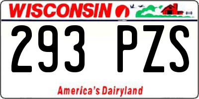 WI license plate 293PZS