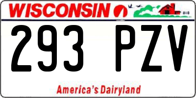 WI license plate 293PZV