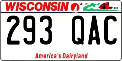 WI license plate 293QAC