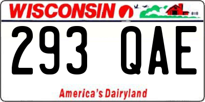 WI license plate 293QAE